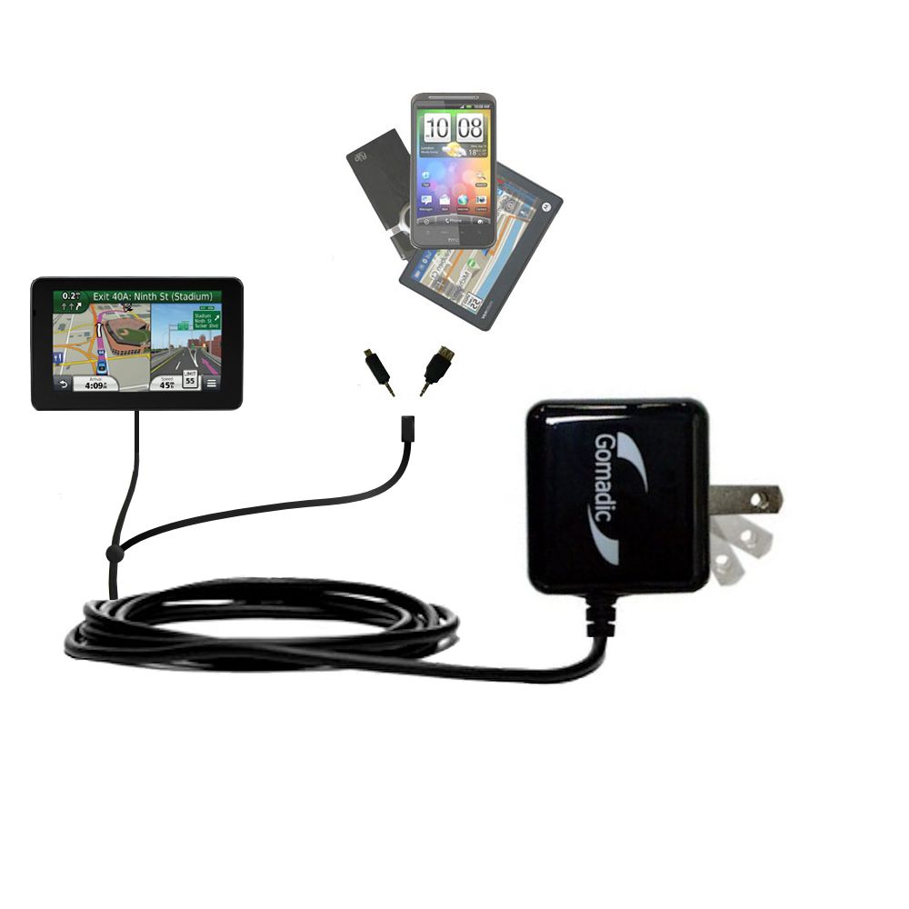 Double Wall Home Charger with tips including compatible with the Garmin Nuvi 3550