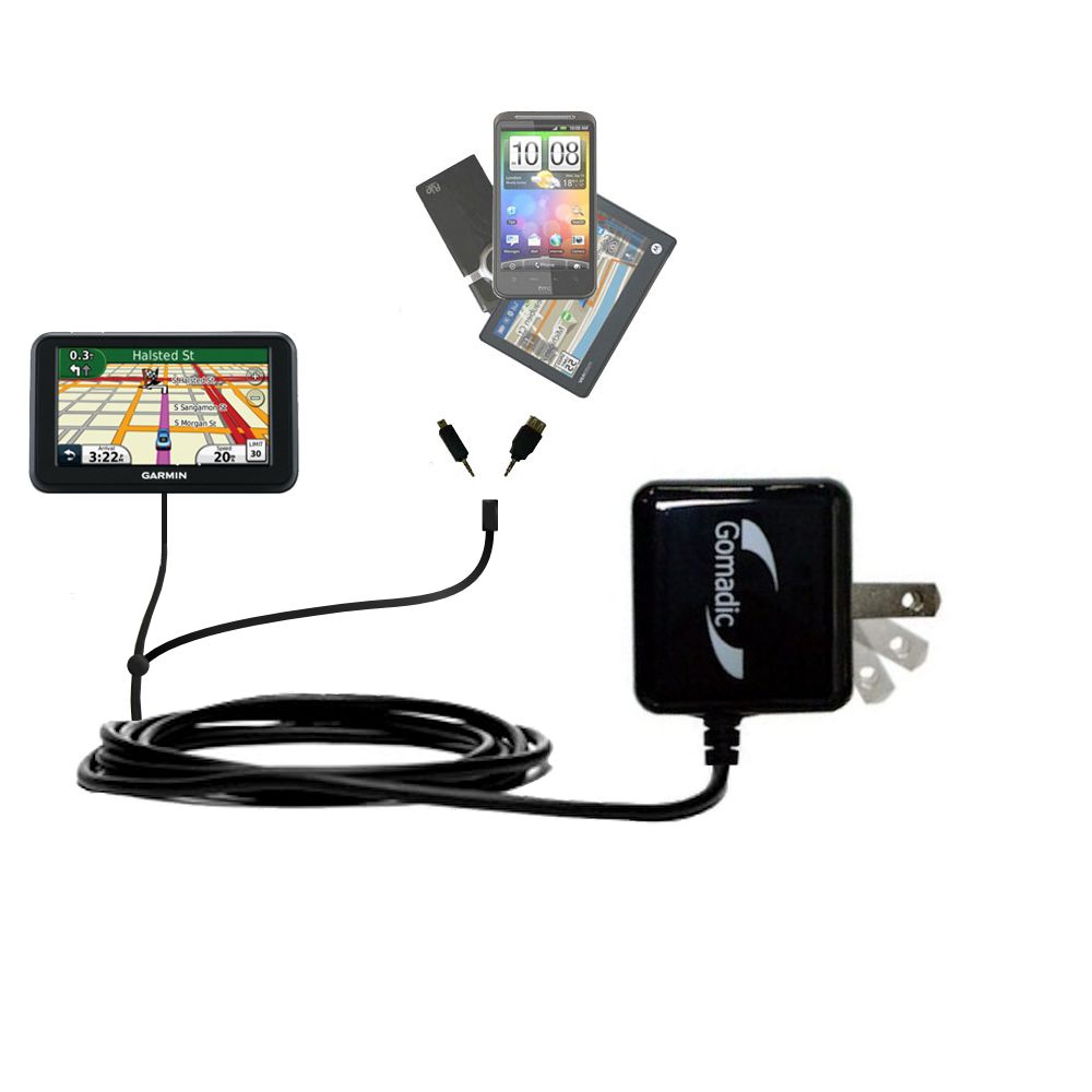 Double Wall Home Charger with tips including compatible with the Garmin Nuvi 40 40LM