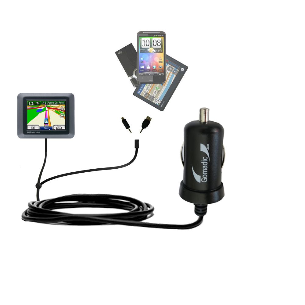 mini Double Car Charger with tips including compatible with the Garmin nuvi 510