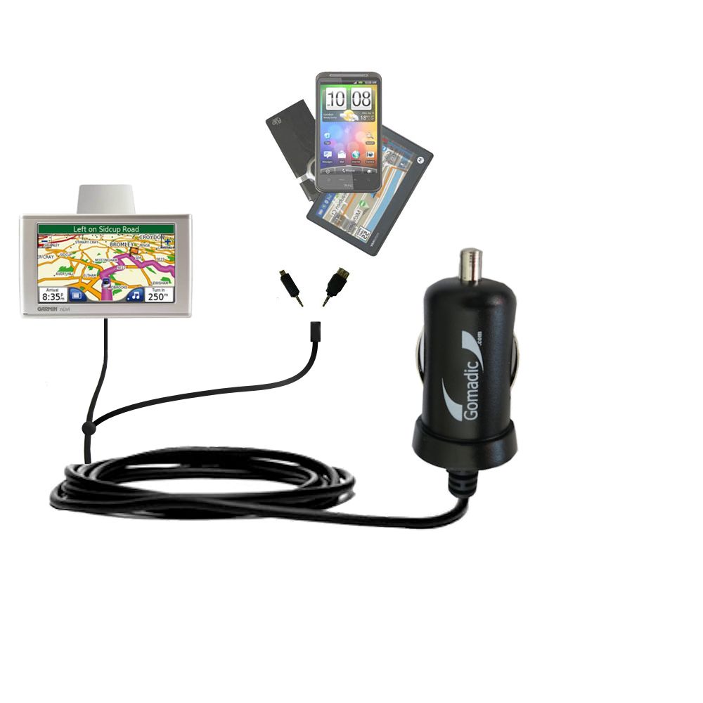 mini Double Car Charger with tips including compatible with the Garmin Nuvi 610