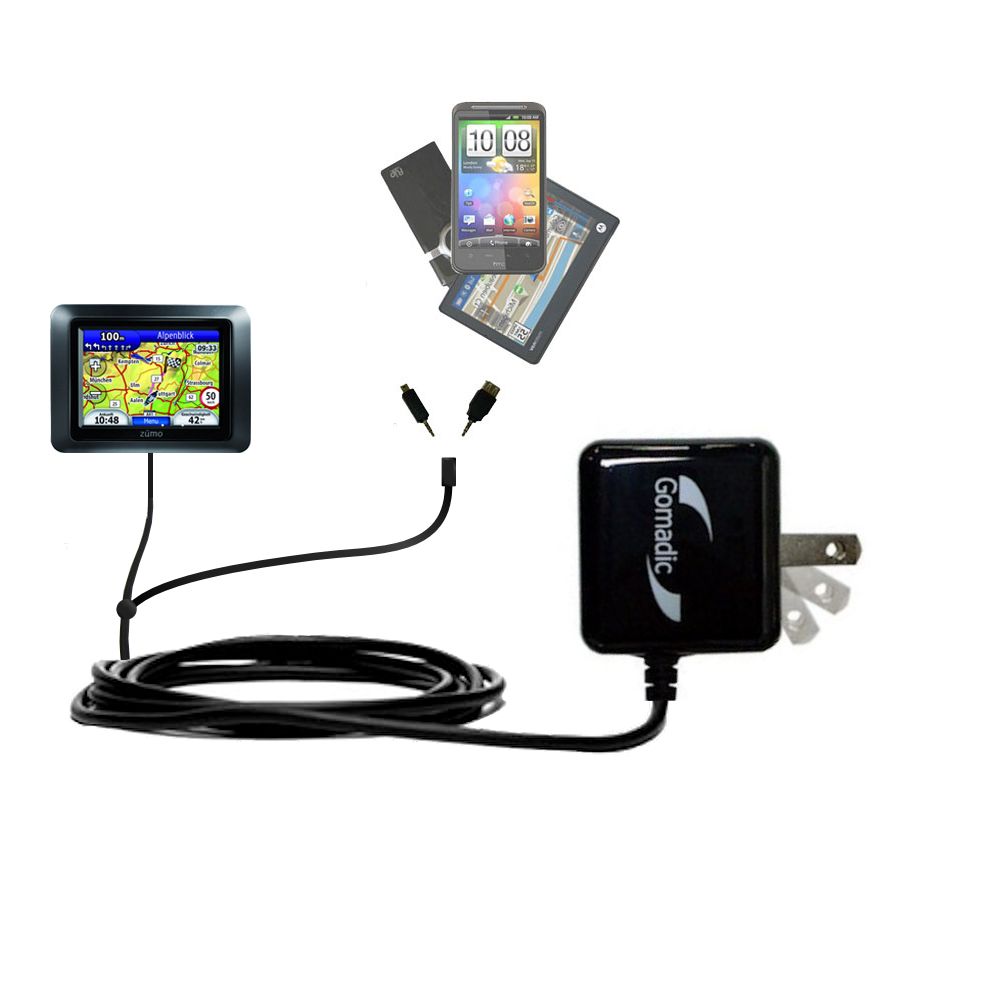Double Wall Home Charger with tips including compatible with the Garmin Zumo 220