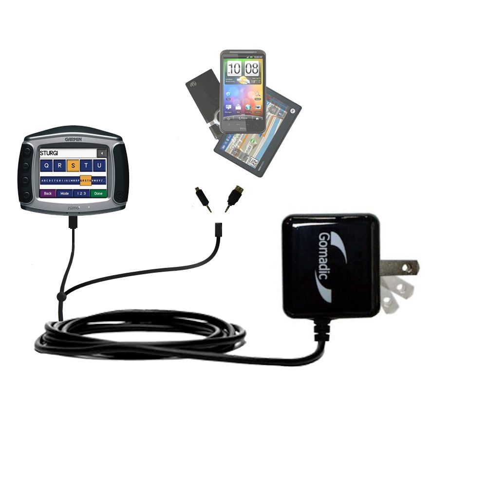Double Wall Home Charger with tips including compatible with the Garmin Zumo 550