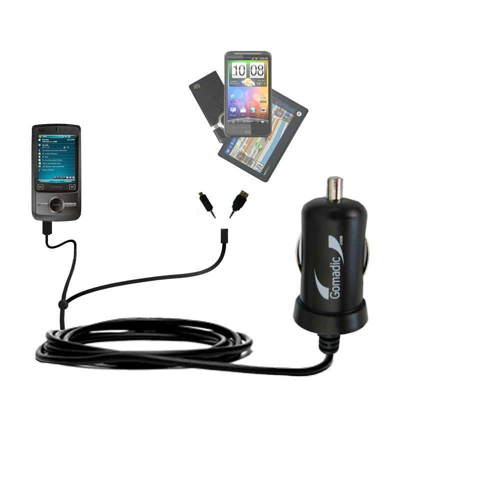mini Double Car Charger with tips including compatible with the Gigabyte GSMART MS820