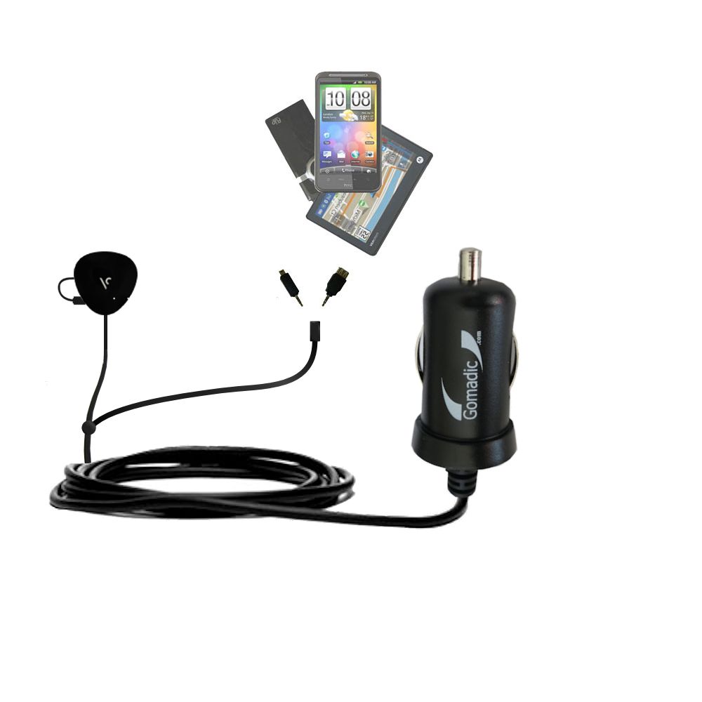 mini Double Car Charger with tips including compatible with the GoCaddyGo VC300