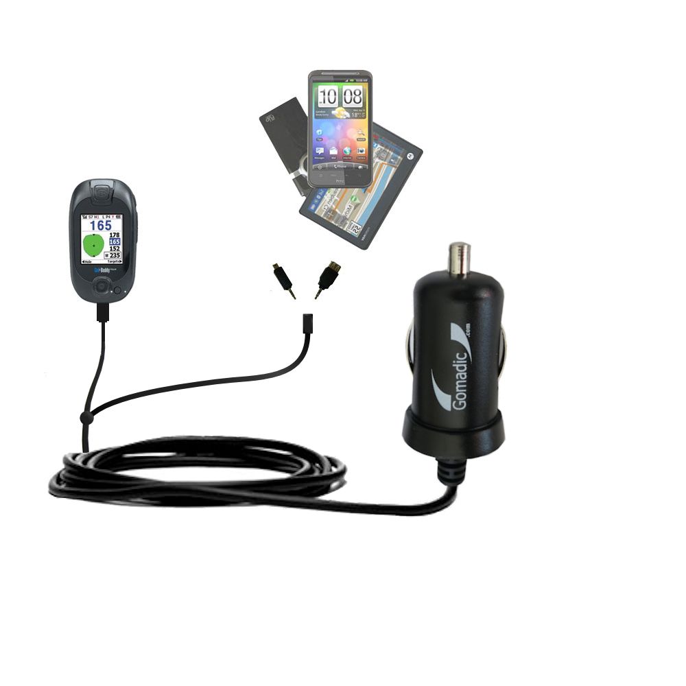 mini Double Car Charger with tips including compatible with the Golf Buddy Tour DSC-GB300