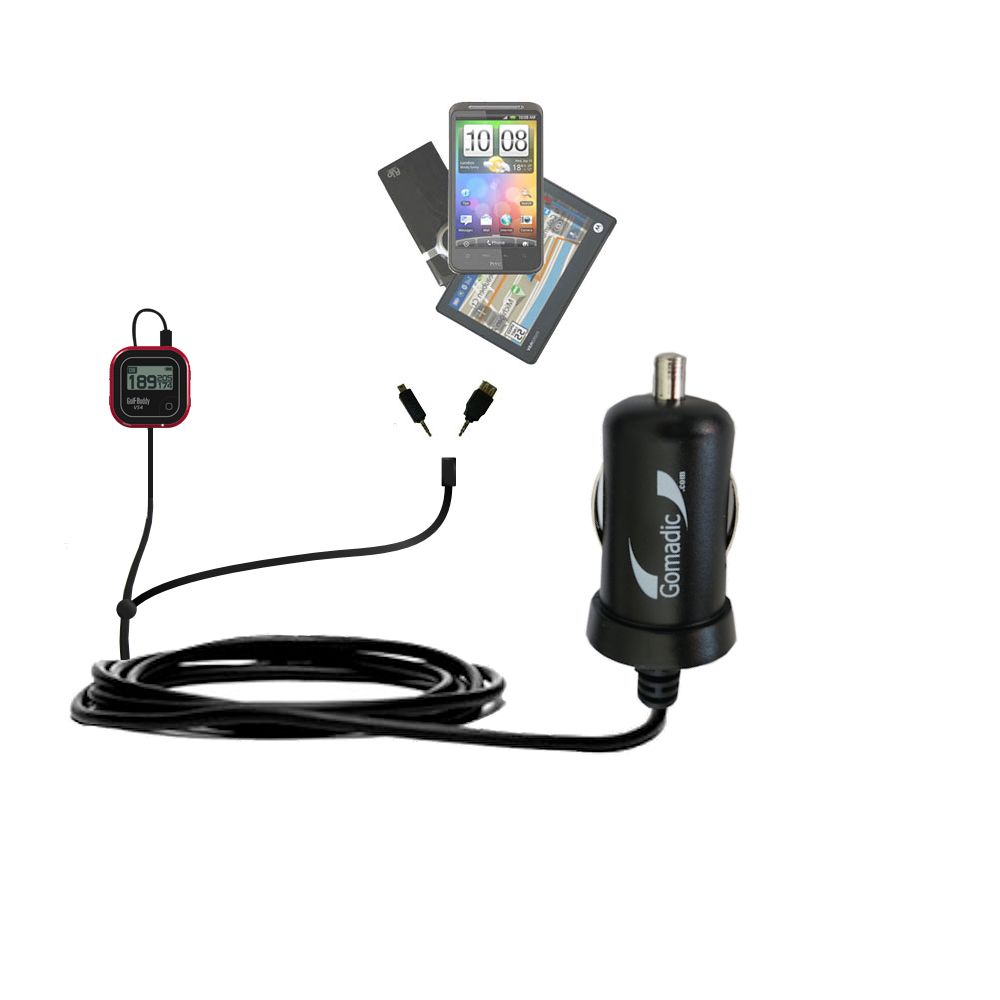 mini Double Car Charger with tips including compatible with the Golf Buddy VS4