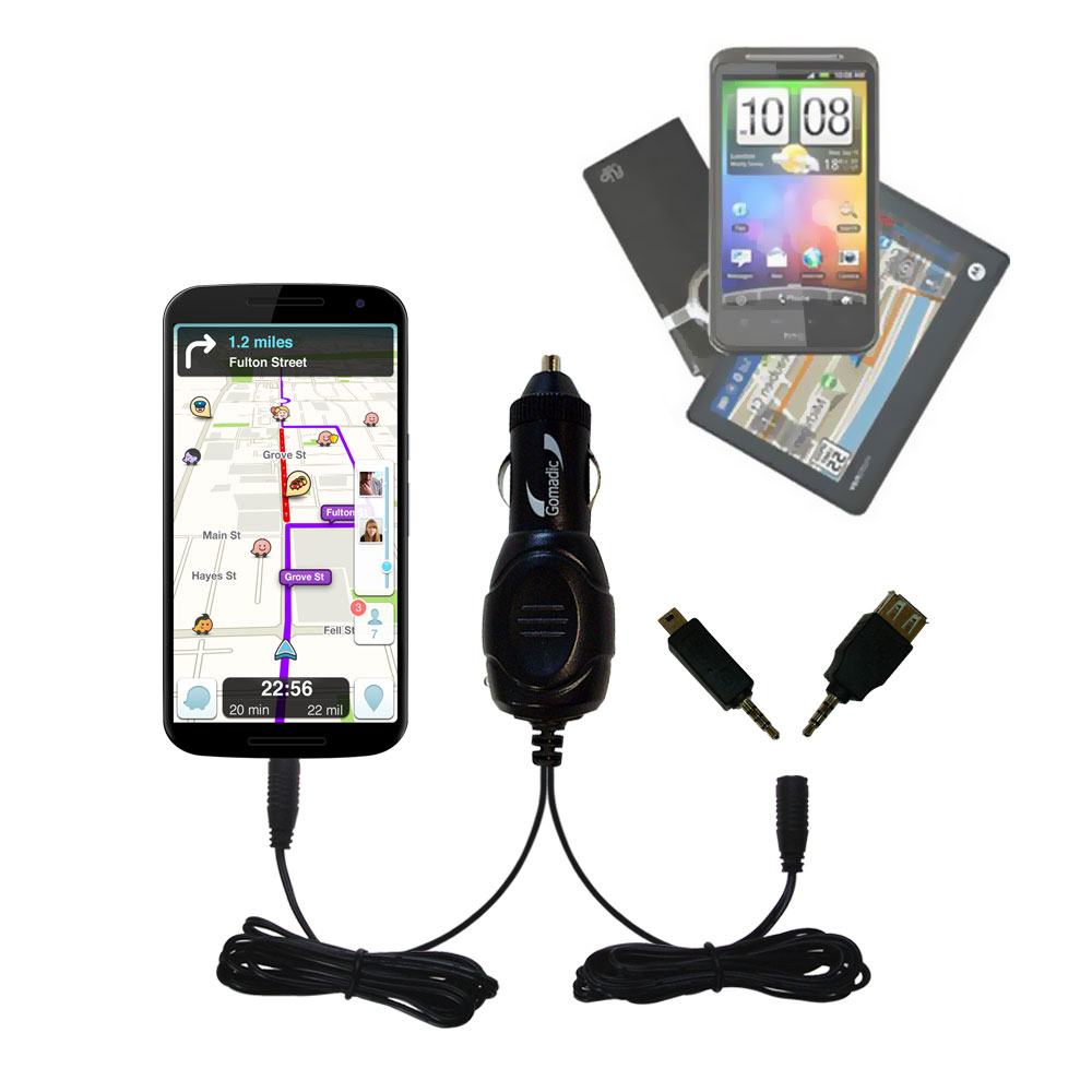 mini Double Car Charger with tips including compatible with the Google Nexus 6