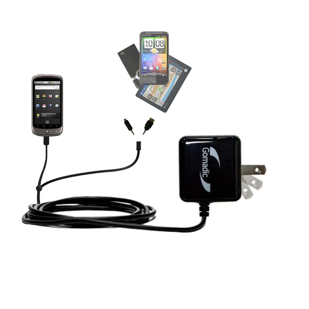 Double Wall Home Charger with tips including compatible with the Google Nexus One