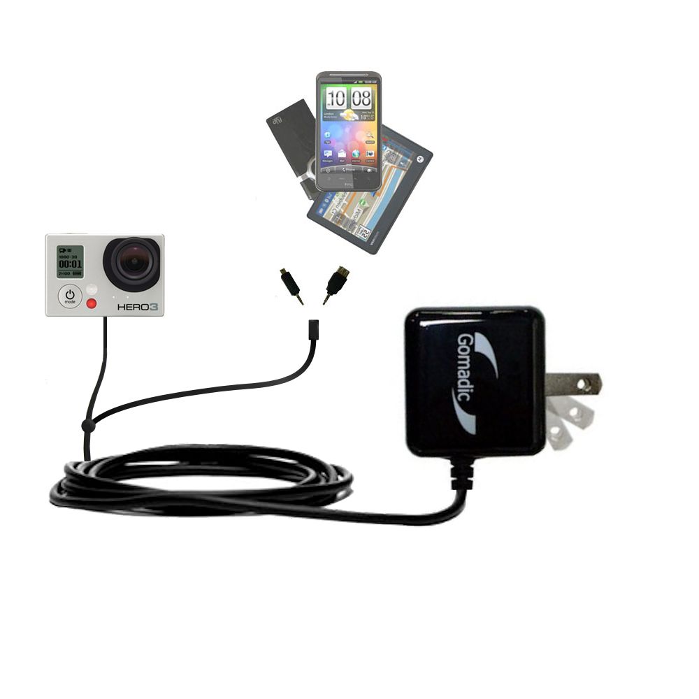 Double Wall Home Charger with tips including compatible with the GoPro HERO / HD / HERO2
