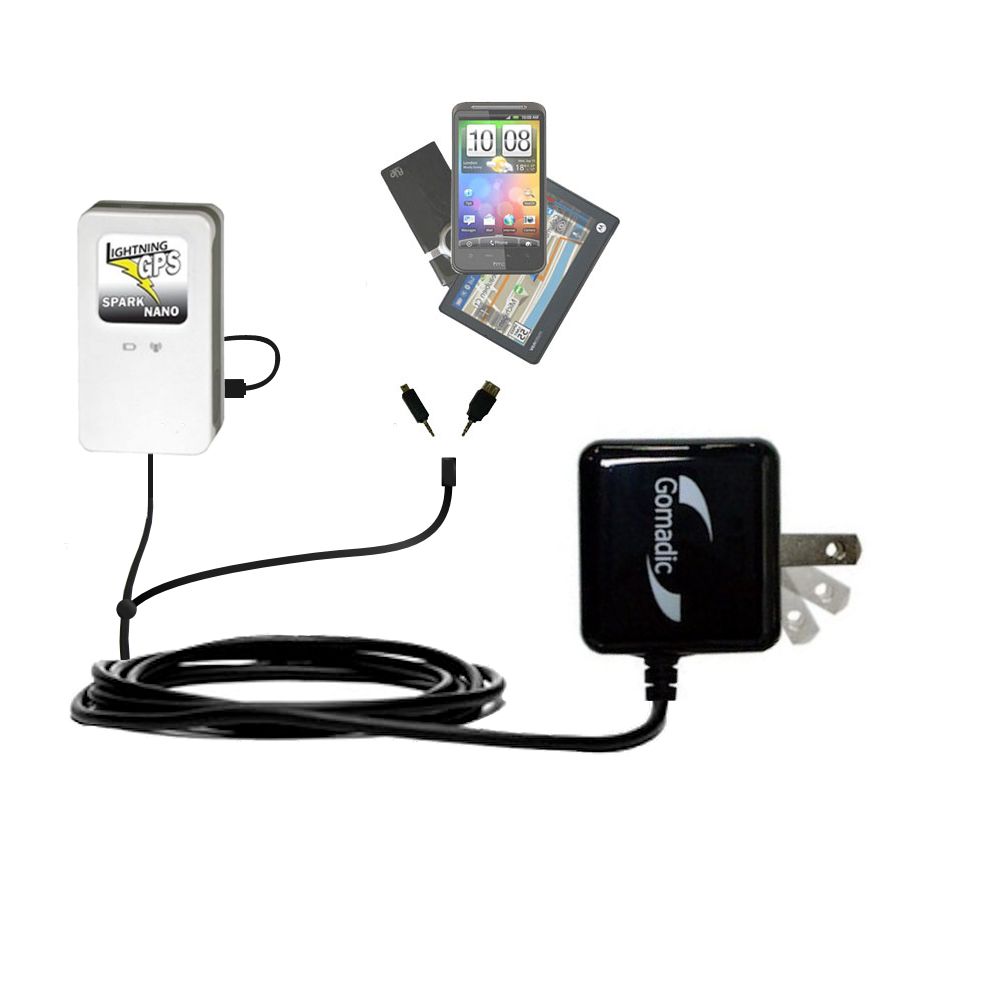 Double Wall Home Charger with tips including compatible with the GPS Spark Nano Tracker