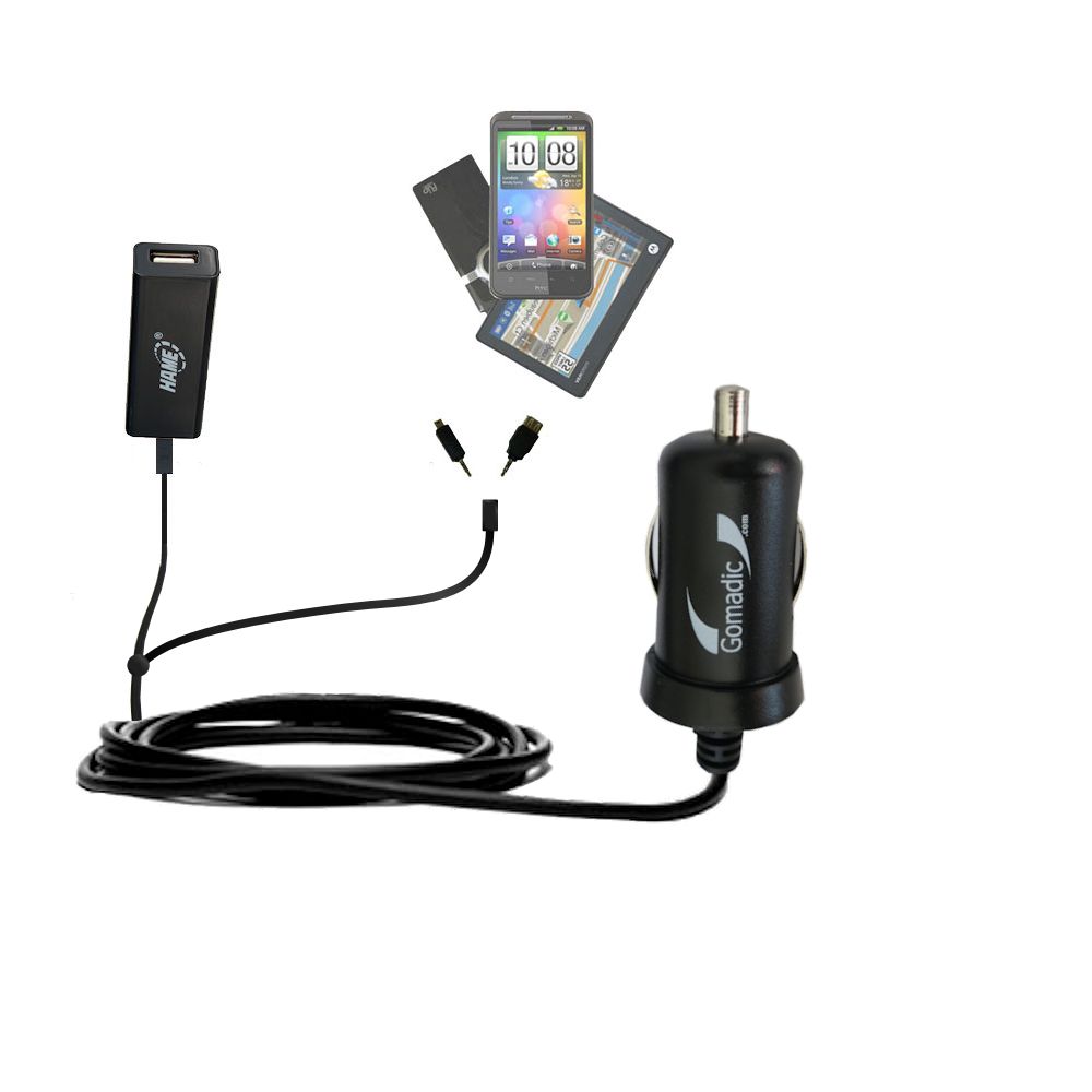 mini Double Car Charger with tips including compatible with the Hame HM-A5 Router