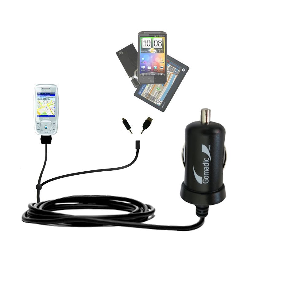 mini Double Car Charger with tips including compatible with the Helio Drift