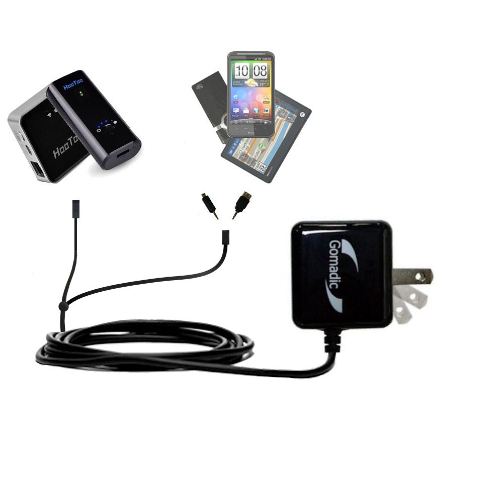 Double Wall Home Charger with tips including compatible with the HooToo TripMate Nano