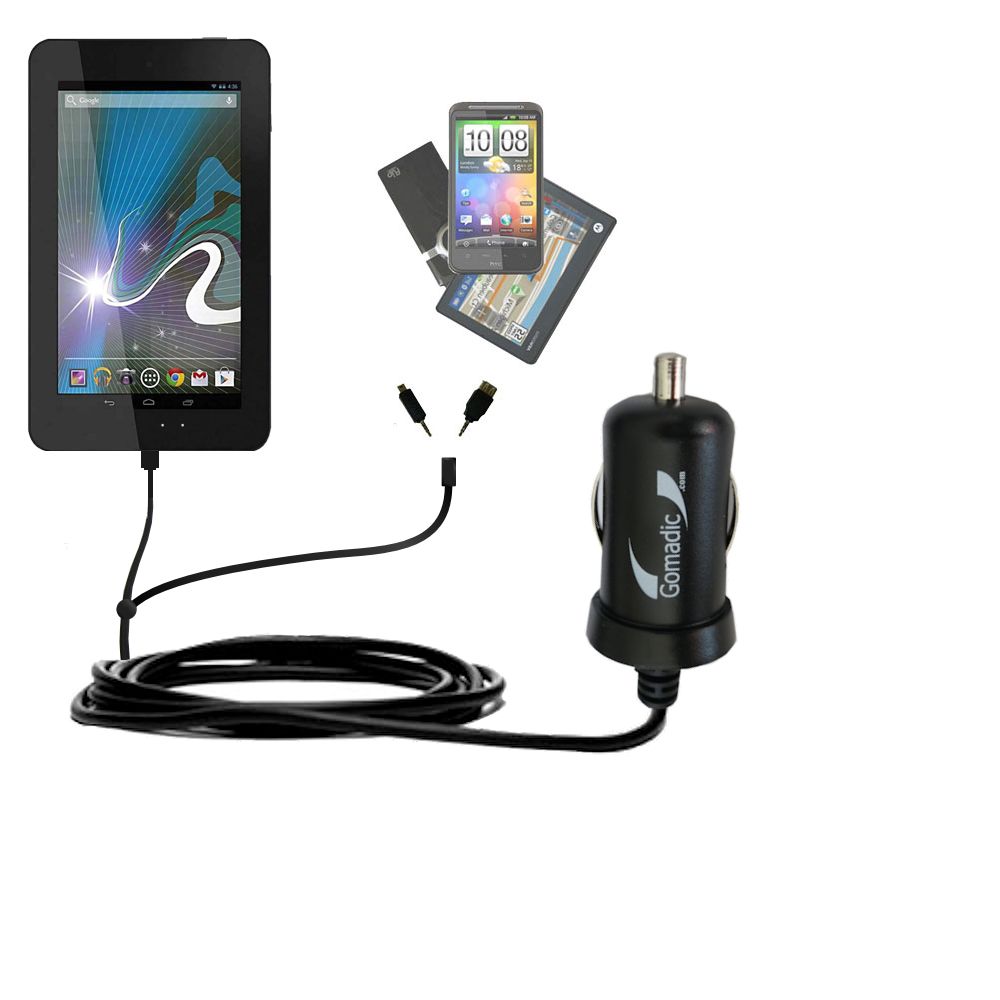 mini Double Car Charger with tips including compatible with the HP Slate 2800