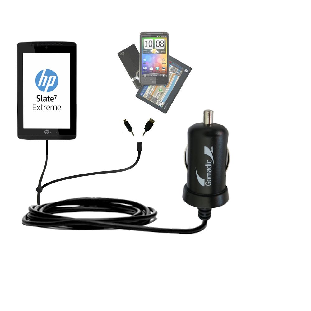 mini Double Car Charger with tips including compatible with the HP Slate 7 Extreme