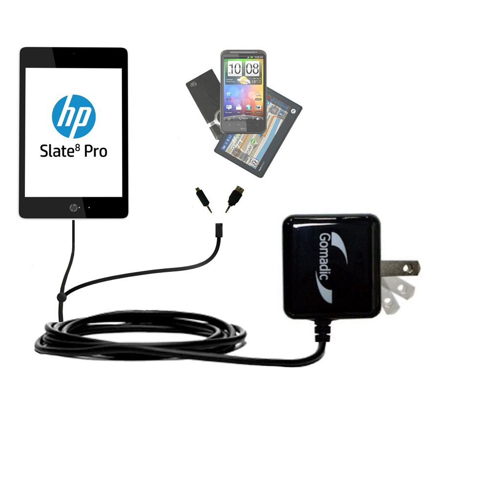 Double Wall Home Charger with tips including compatible with the HP Slate 8 Pro