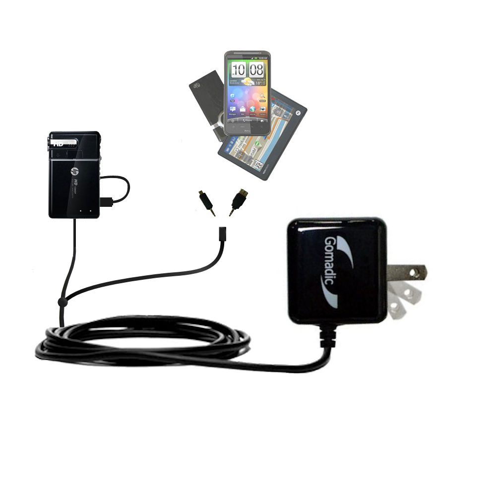 Double Wall Home Charger with tips including compatible with the HP V5040u Camcorder