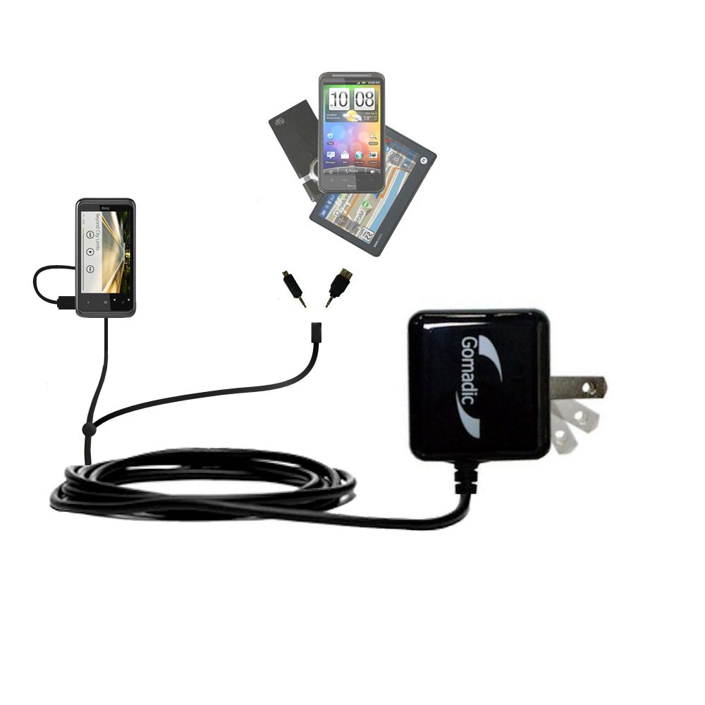 Double Wall Home Charger with tips including compatible with the HTC 7 Pro CDMA