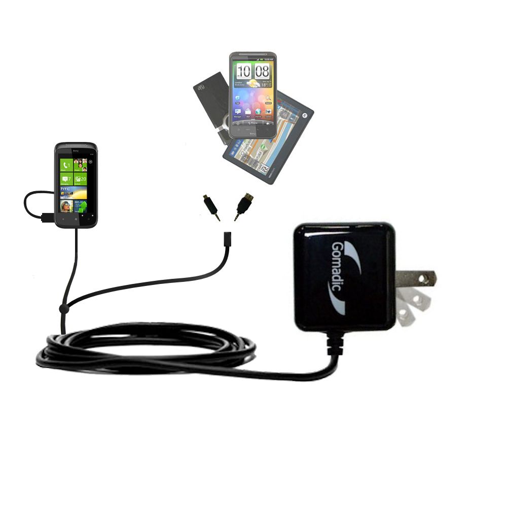 Double Wall Home Charger with tips including compatible with the HTC 7 Pro