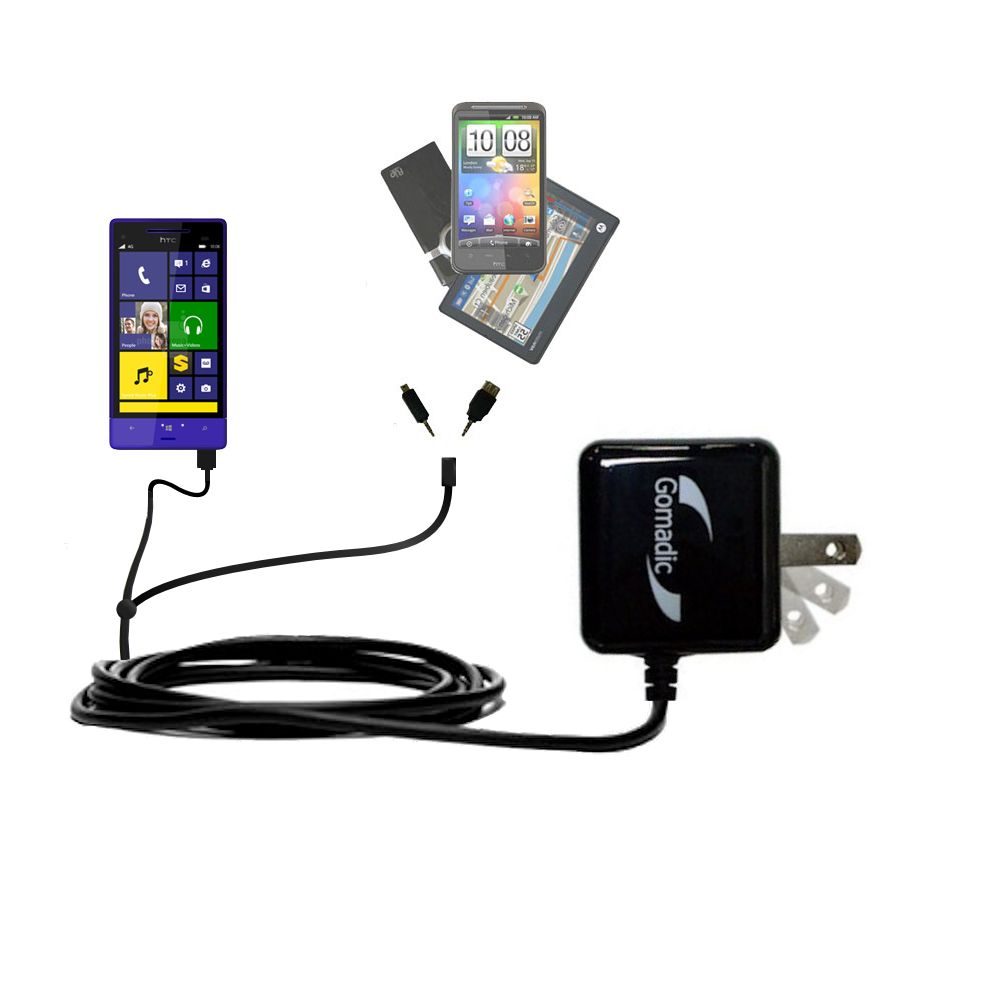 Double Wall Home Charger with tips including compatible with the HTC 8XT