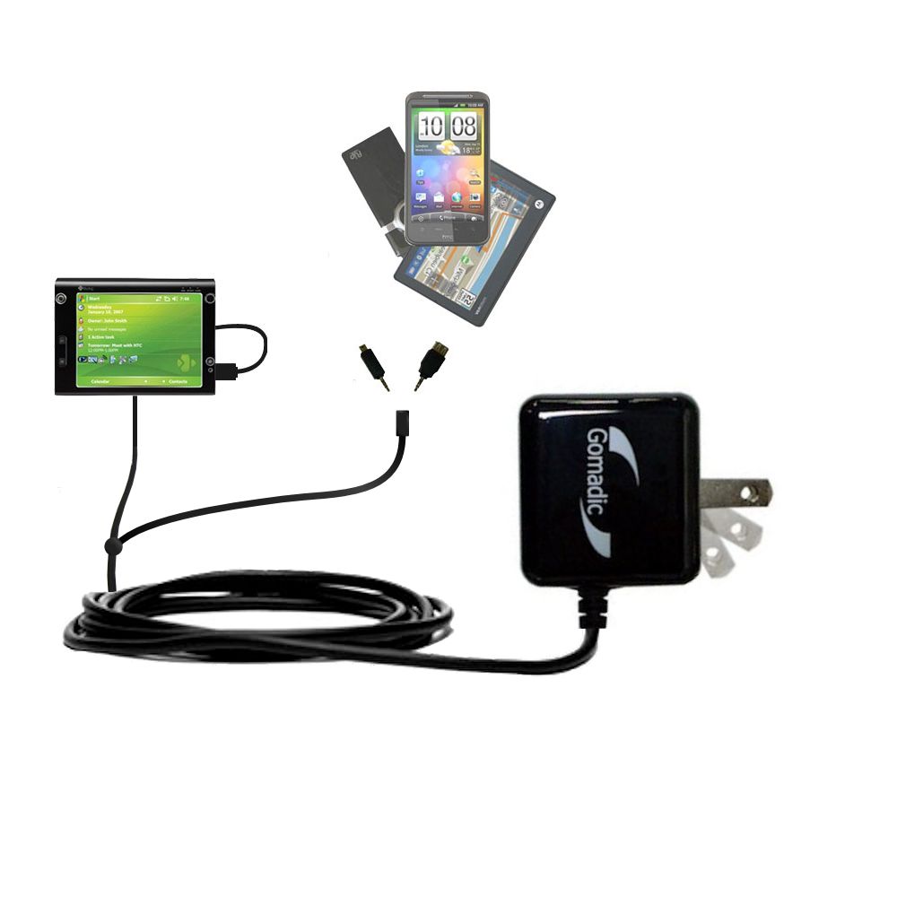 Double Wall Home Charger with tips including compatible with the HTC Advantage
