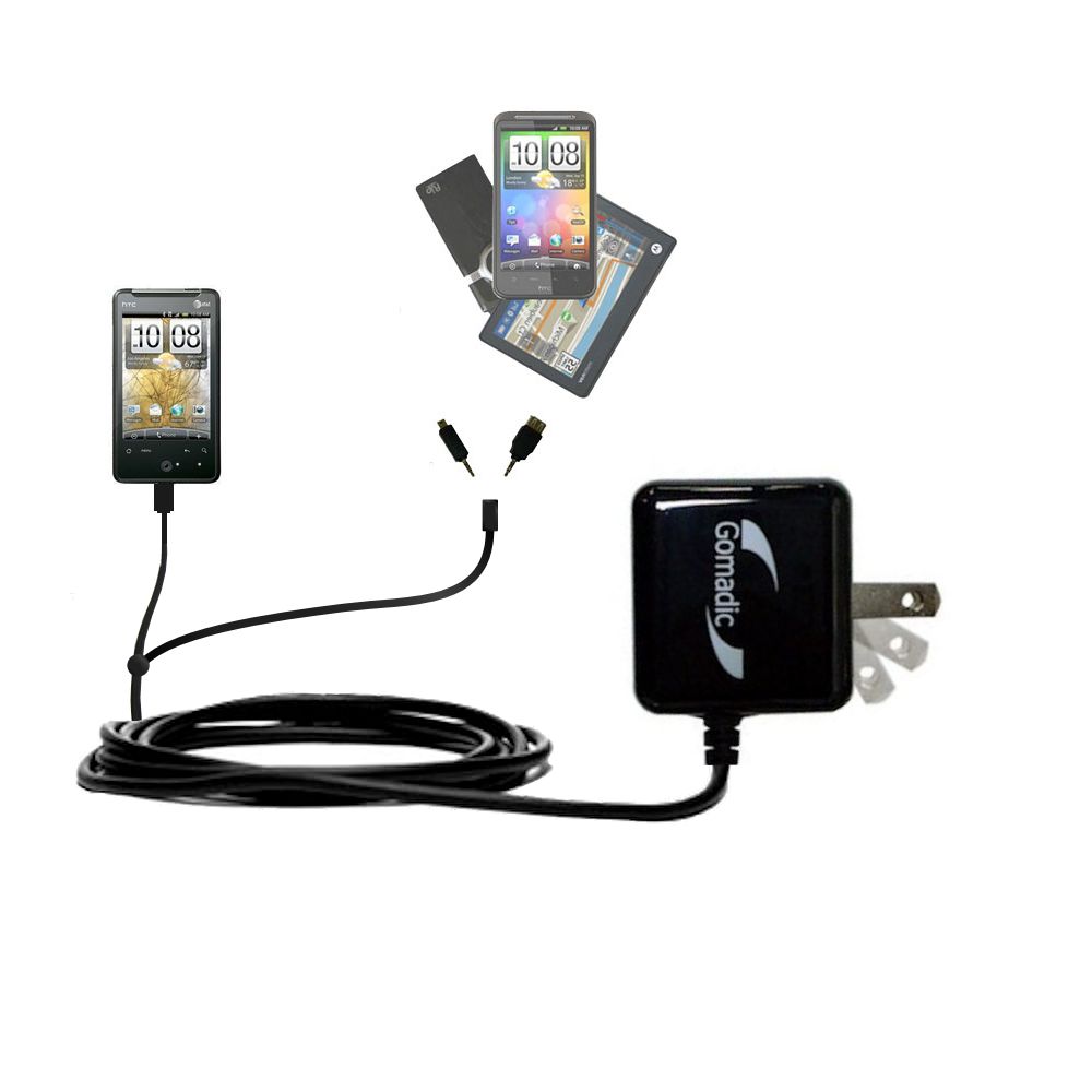 Double Wall Home Charger with tips including compatible with the HTC Aria