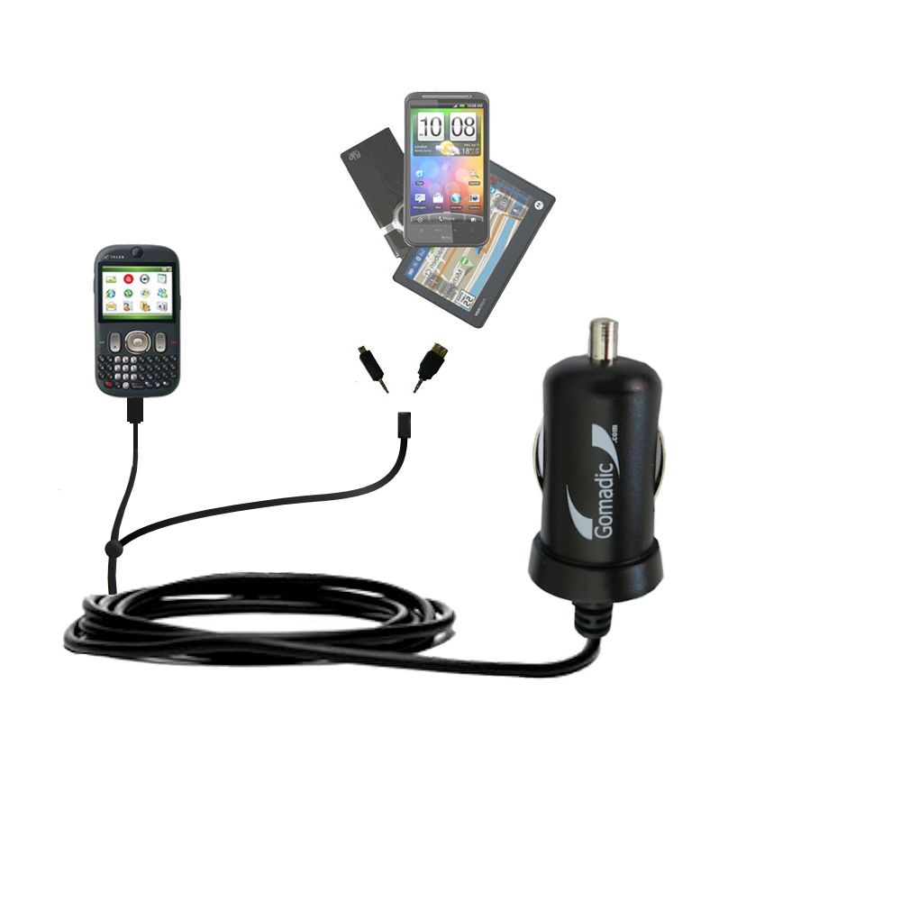 mini Double Car Charger with tips including compatible with the HTC CDMA PDA Phone