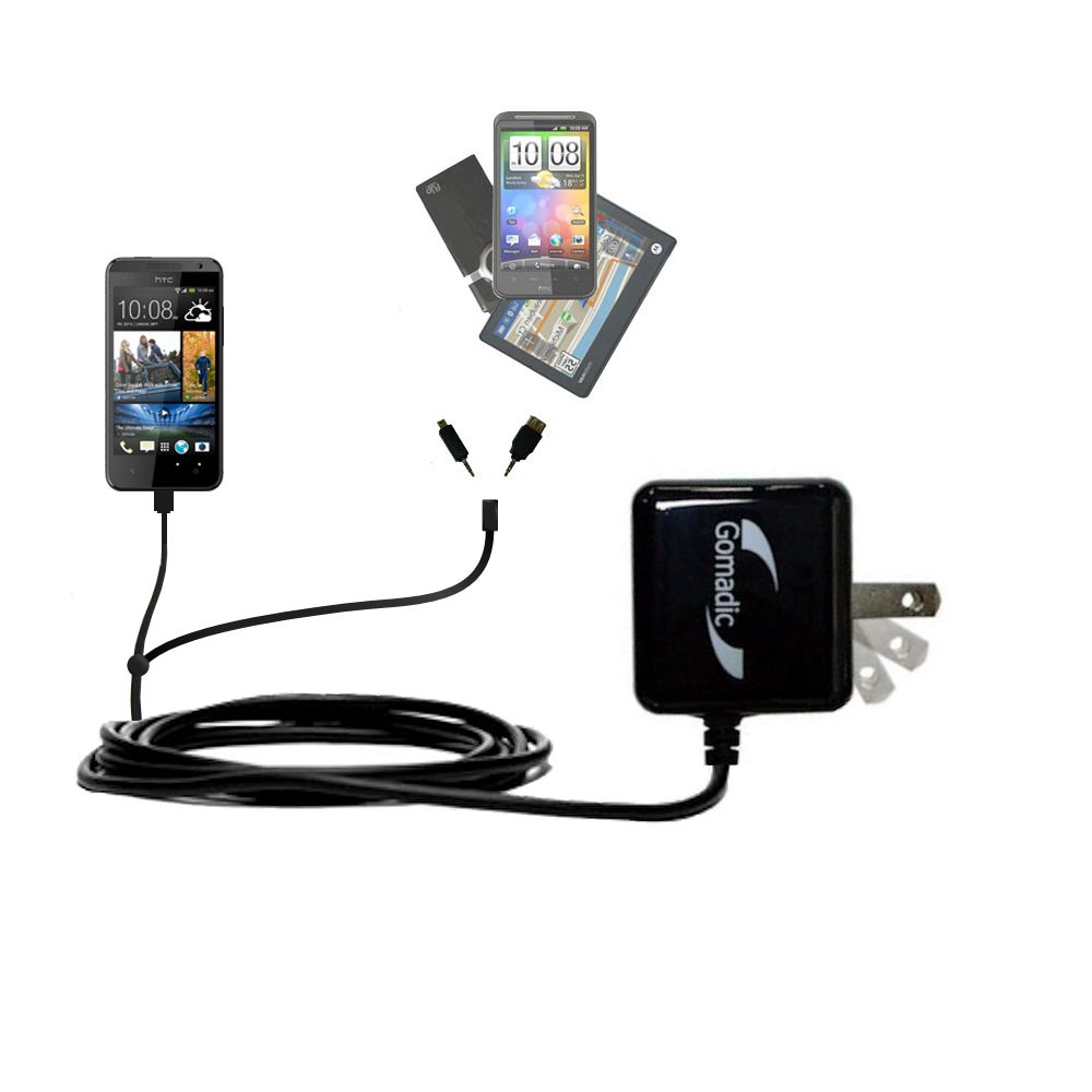 Double Wall Home Charger with tips including compatible with the HTC Desire 300
