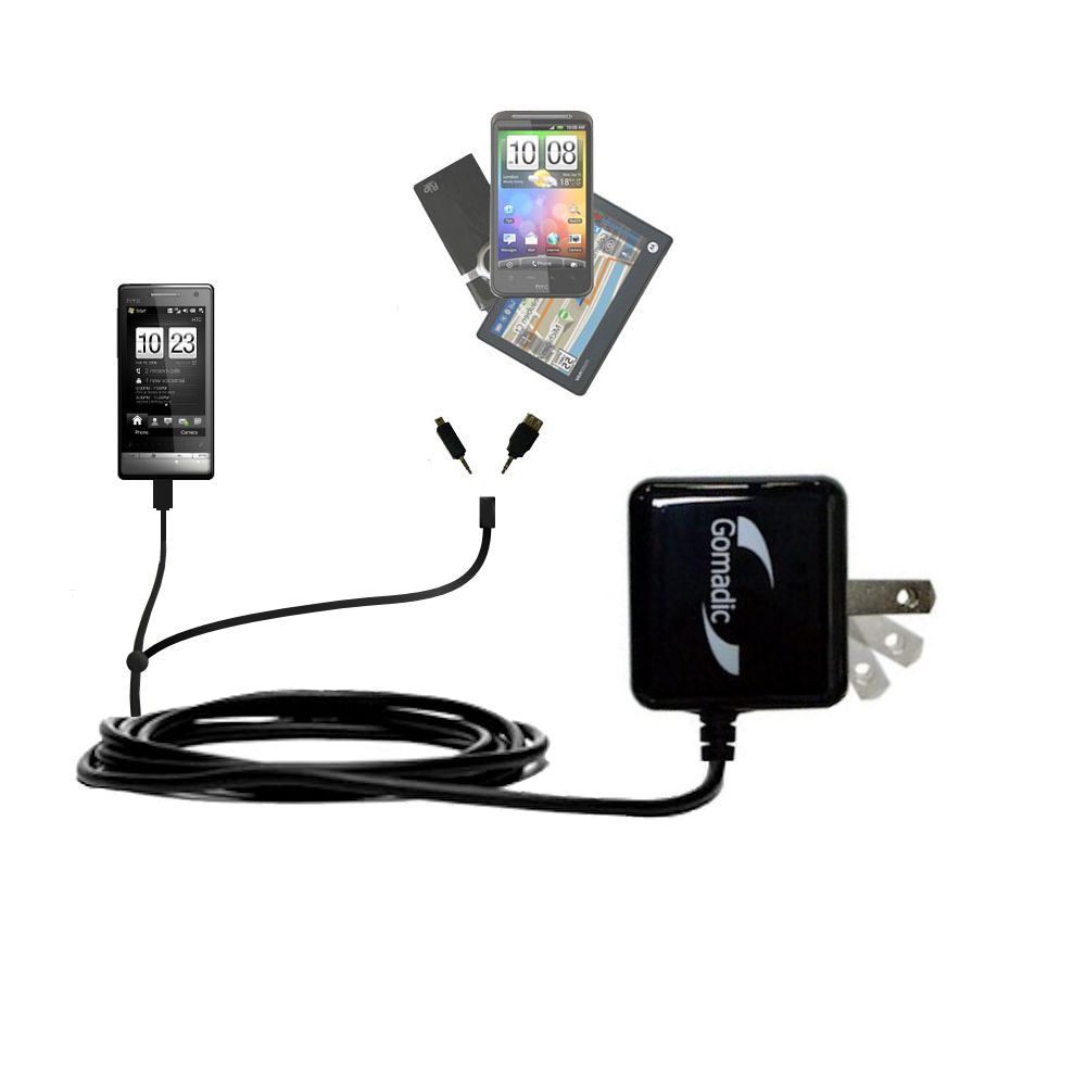 Double Wall Home Charger with tips including compatible with the HTC Diamond II / Diamond2
