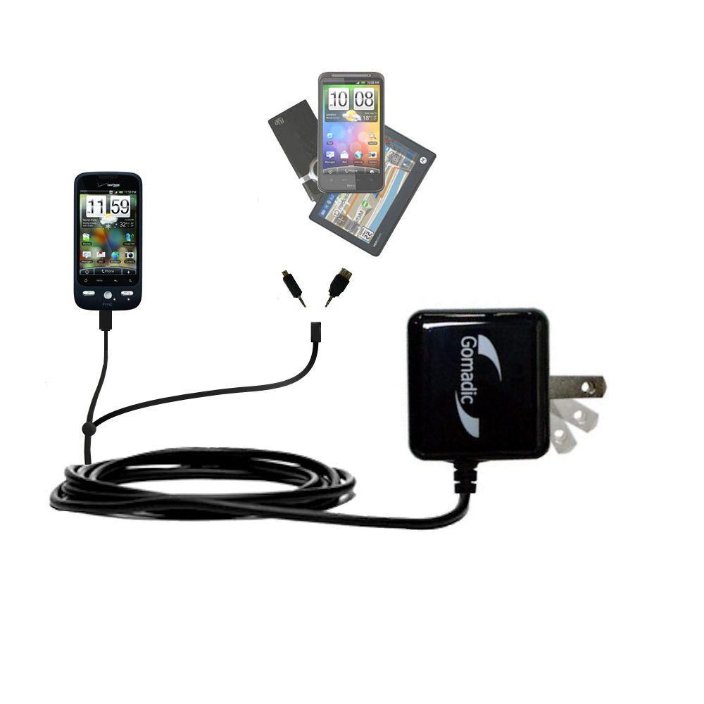Double Wall Home Charger with tips including compatible with the HTC Droid Eris