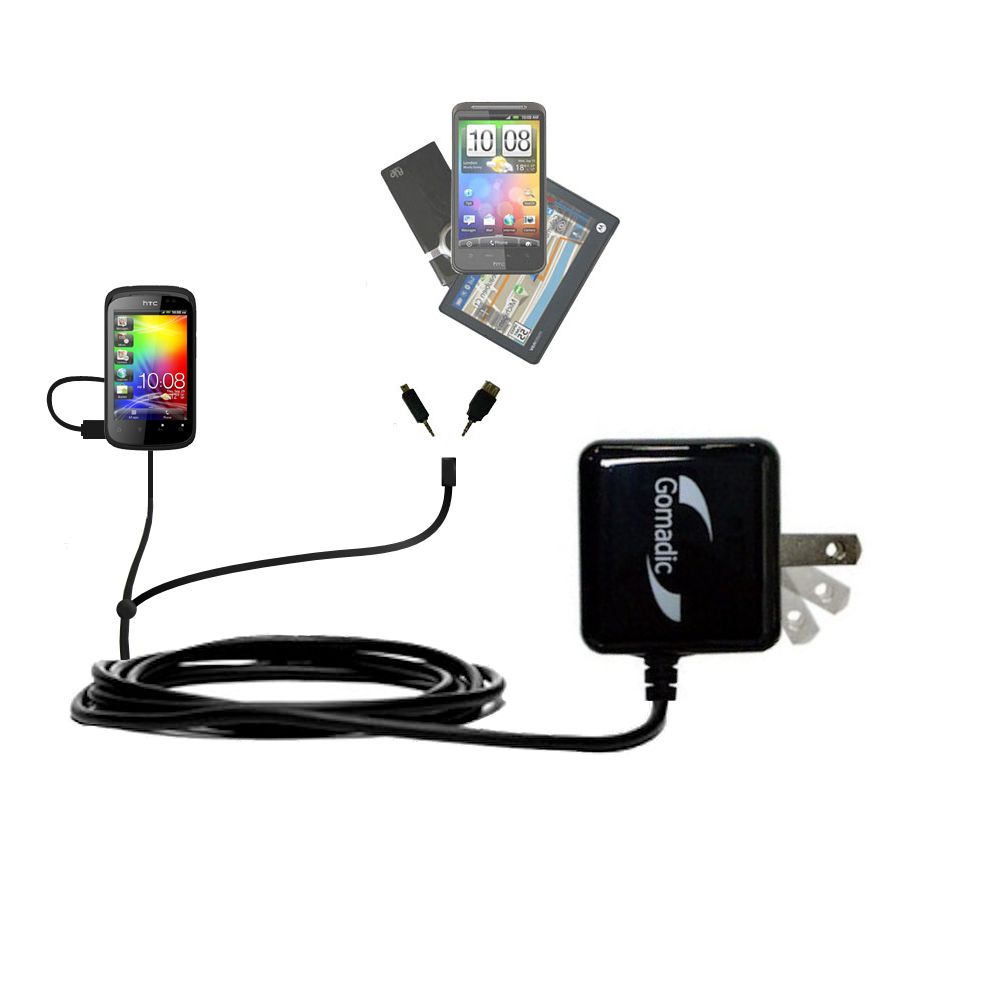 Double Wall Home Charger with tips including compatible with the HTC Explorer