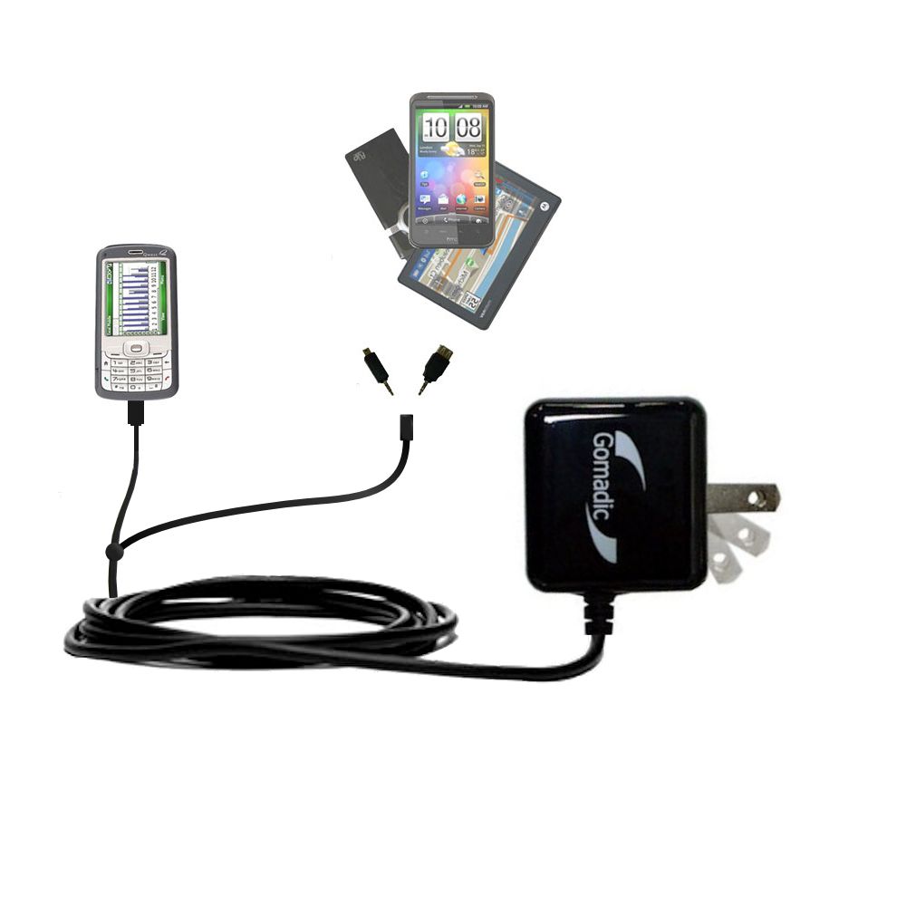 Double Wall Home Charger with tips including compatible with the HTC Fusion