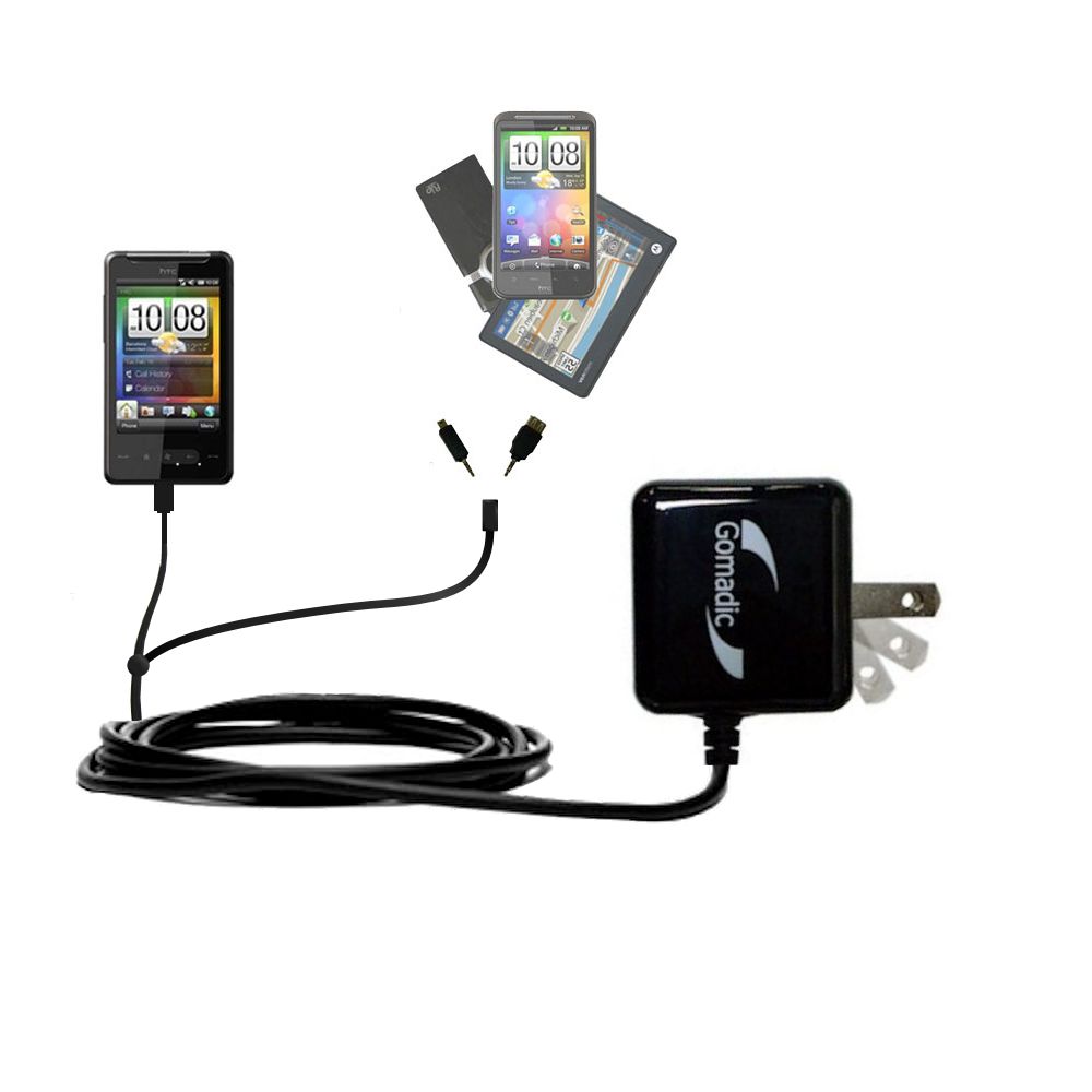 Double Wall Home Charger with tips including compatible with the HTC HTC 7 Surround