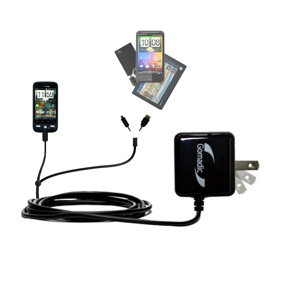 Double Wall Home Charger with tips including compatible with the HTC Iris