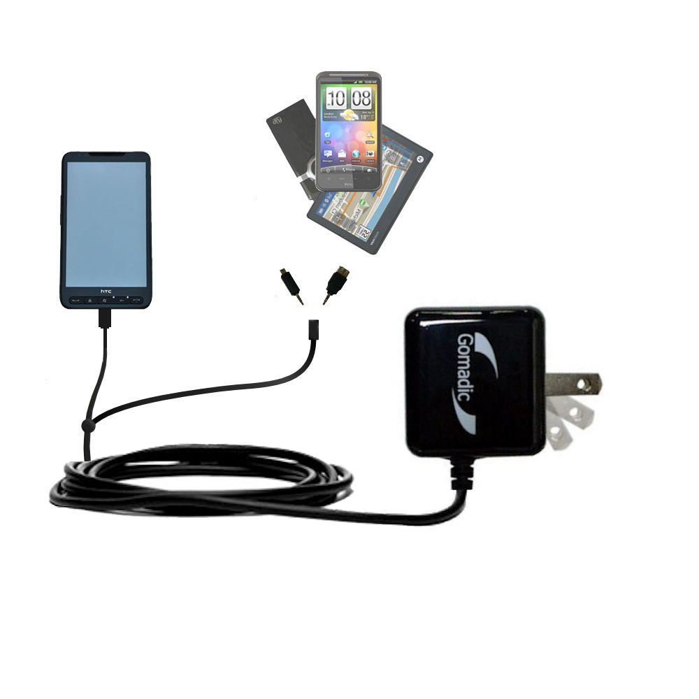 Double Wall Home Charger with tips including compatible with the HTC Leo