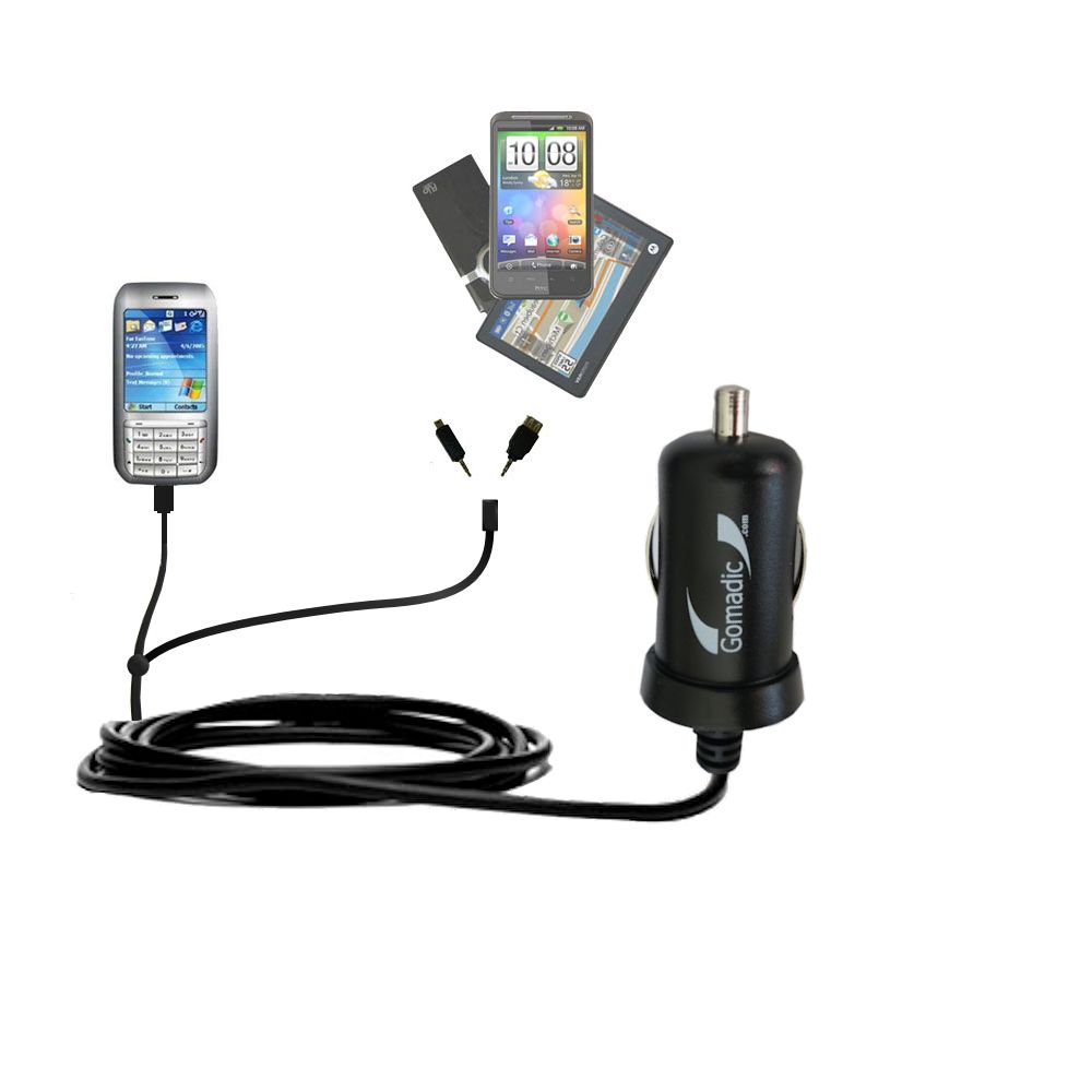 mini Double Car Charger with tips including compatible with the HTC Libra