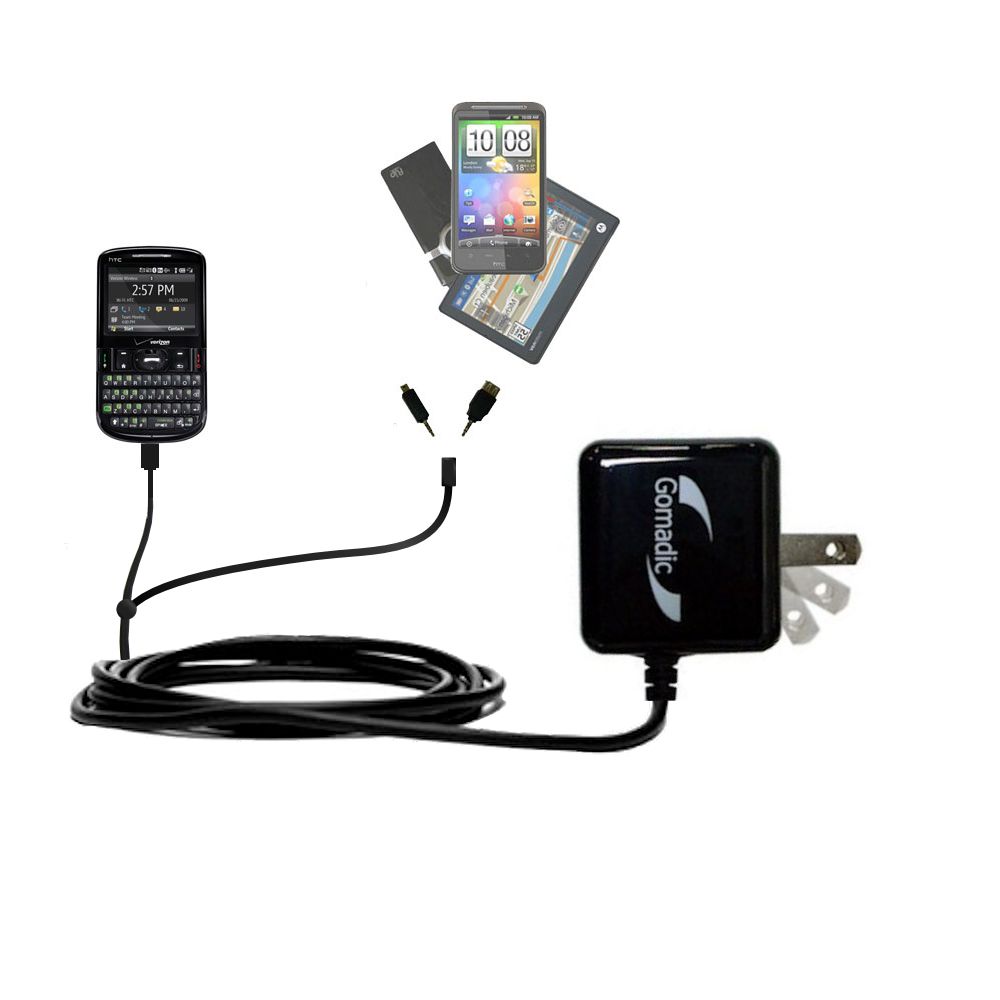 Double Wall Home Charger with tips including compatible with the HTC Ozone