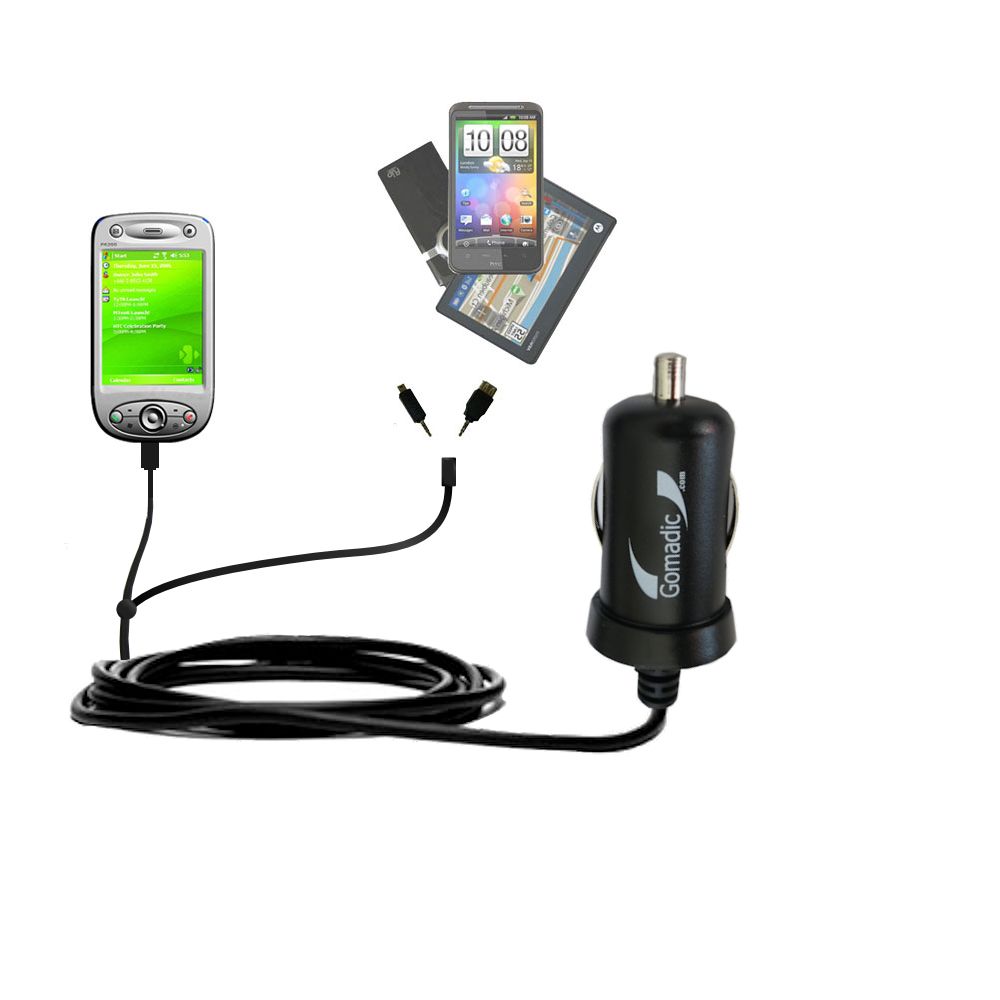mini Double Car Charger with tips including compatible with the HTC PANDA