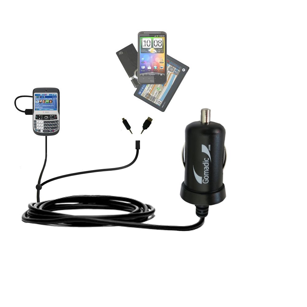 mini Double Car Charger with tips including compatible with the HTC Phoebus