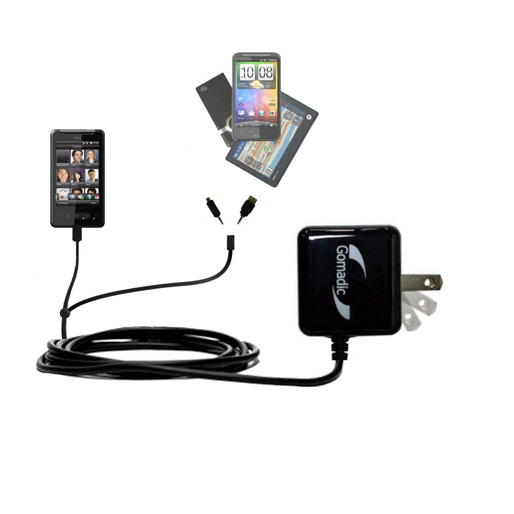 Double Wall Home Charger with tips including compatible with the HTC Photon