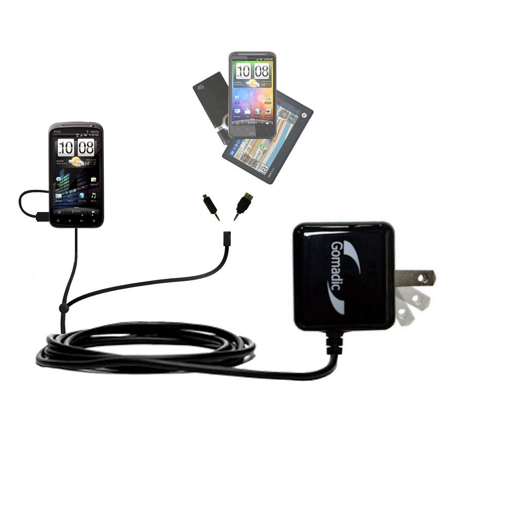 Double Wall Home Charger with tips including compatible with the HTC Sensation 4G
