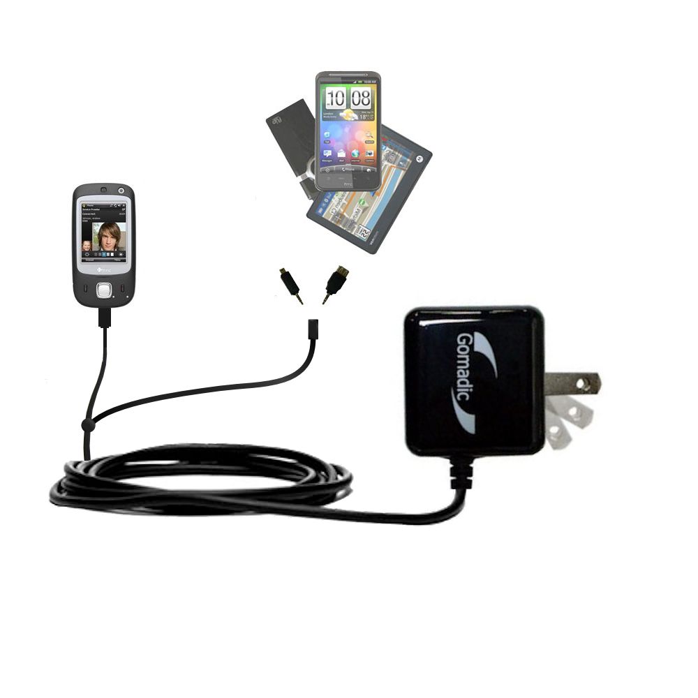 Double Wall Home Charger with tips including compatible with the HTC Touch Dual