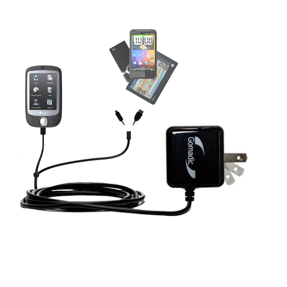 Double Wall Home Charger with tips including compatible with the HTC Touch Slide