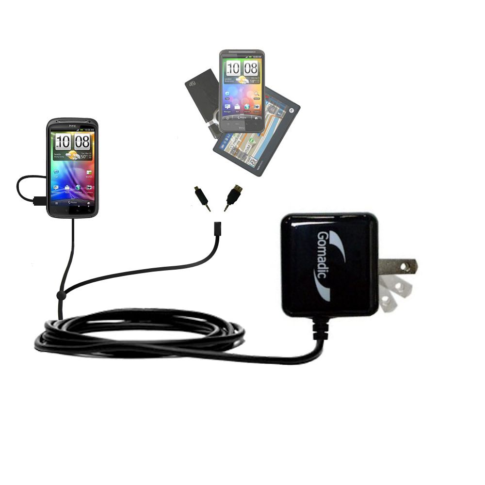Double Wall Home Charger with tips including compatible with the HTC Vigor