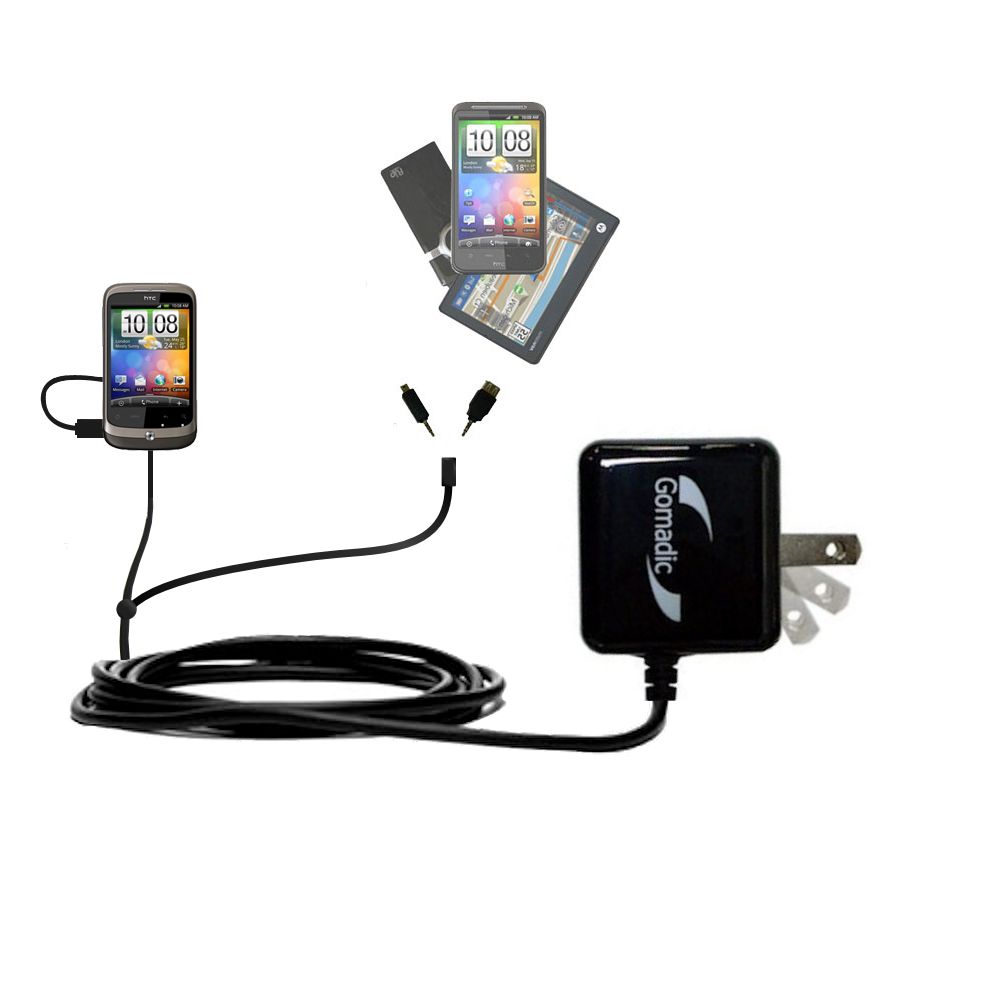 Double Wall Home Charger with tips including compatible with the HTC Wildfire S