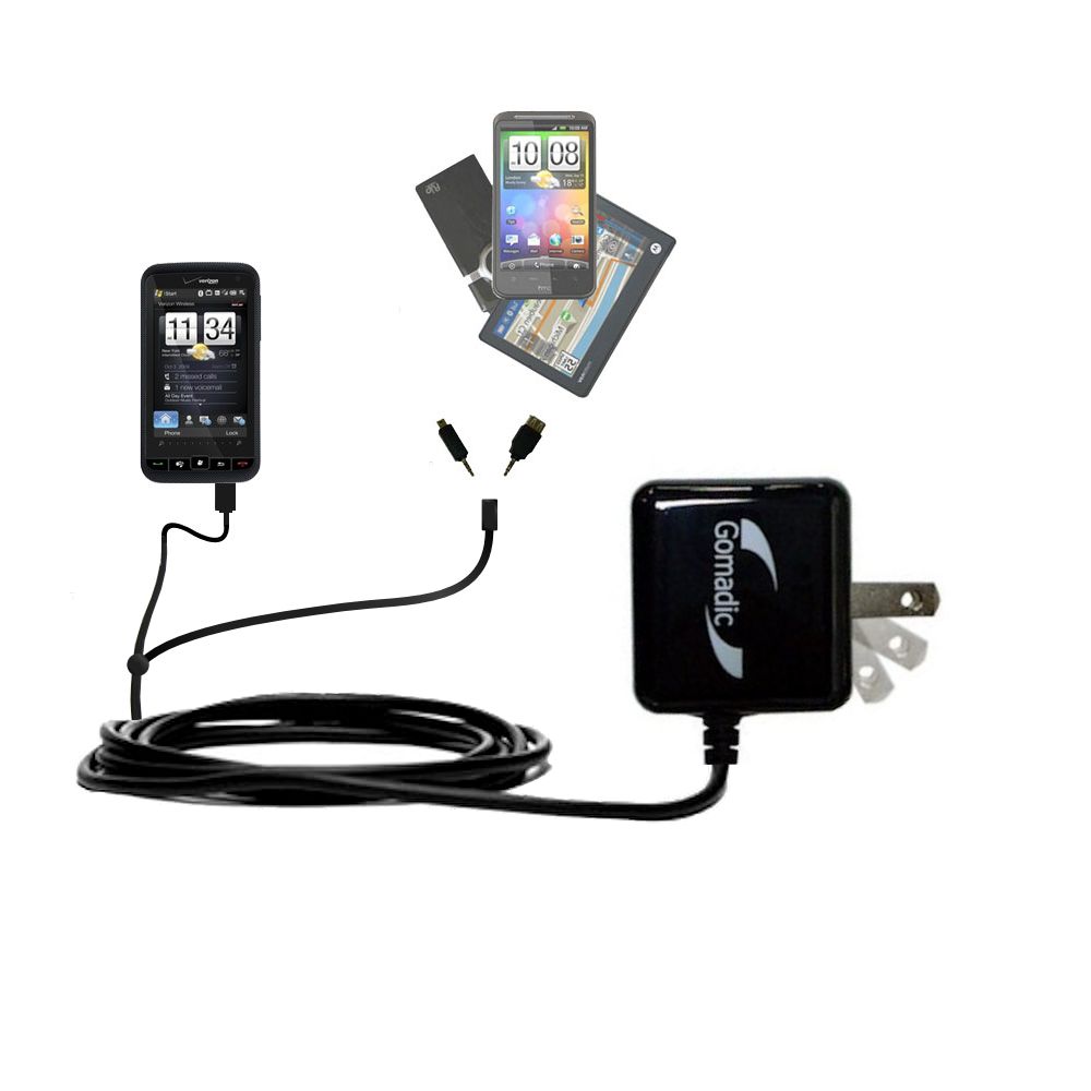 Double Wall Home Charger with tips including compatible with the HTC xv6975