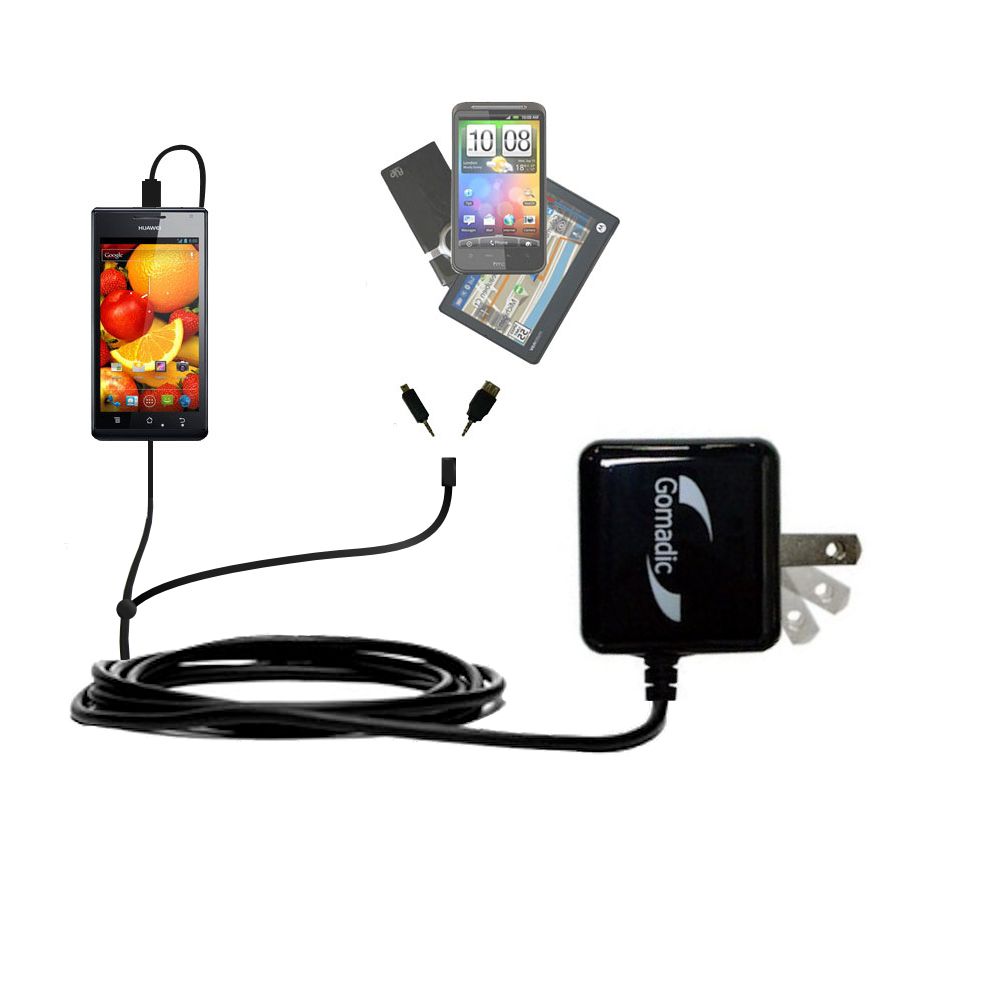 Double Wall Home Charger with tips including compatible with the Huawei Ascend P1