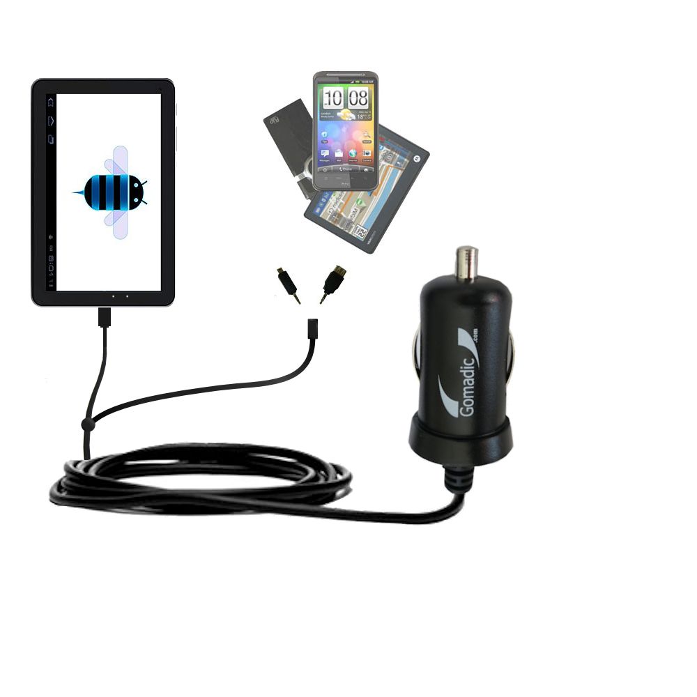 mini Double Car Charger with tips including compatible with the Huawei MediaPad S7-104