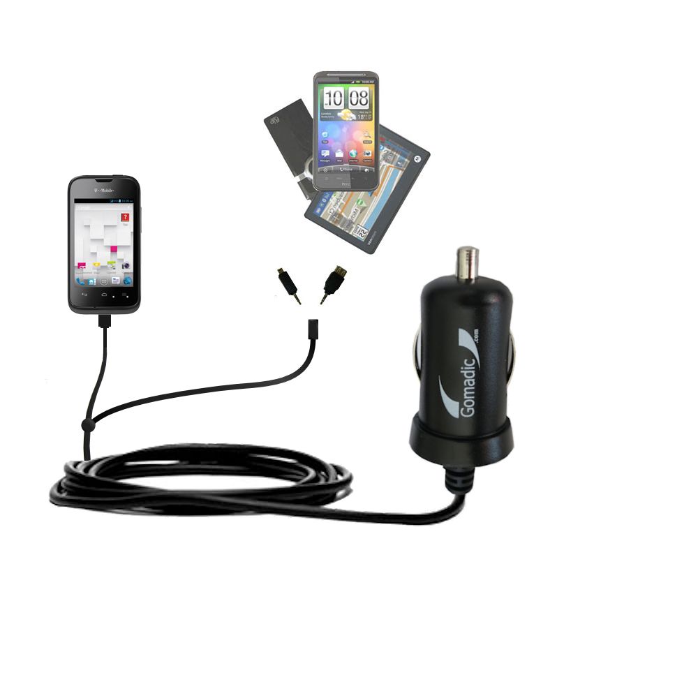 mini Double Car Charger with tips including compatible with the Huawei Prism II