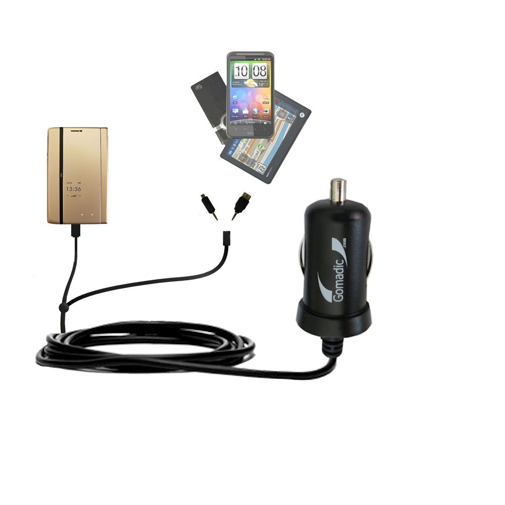 mini Double Car Charger with tips including compatible with the i-Mate Ultimate 7150